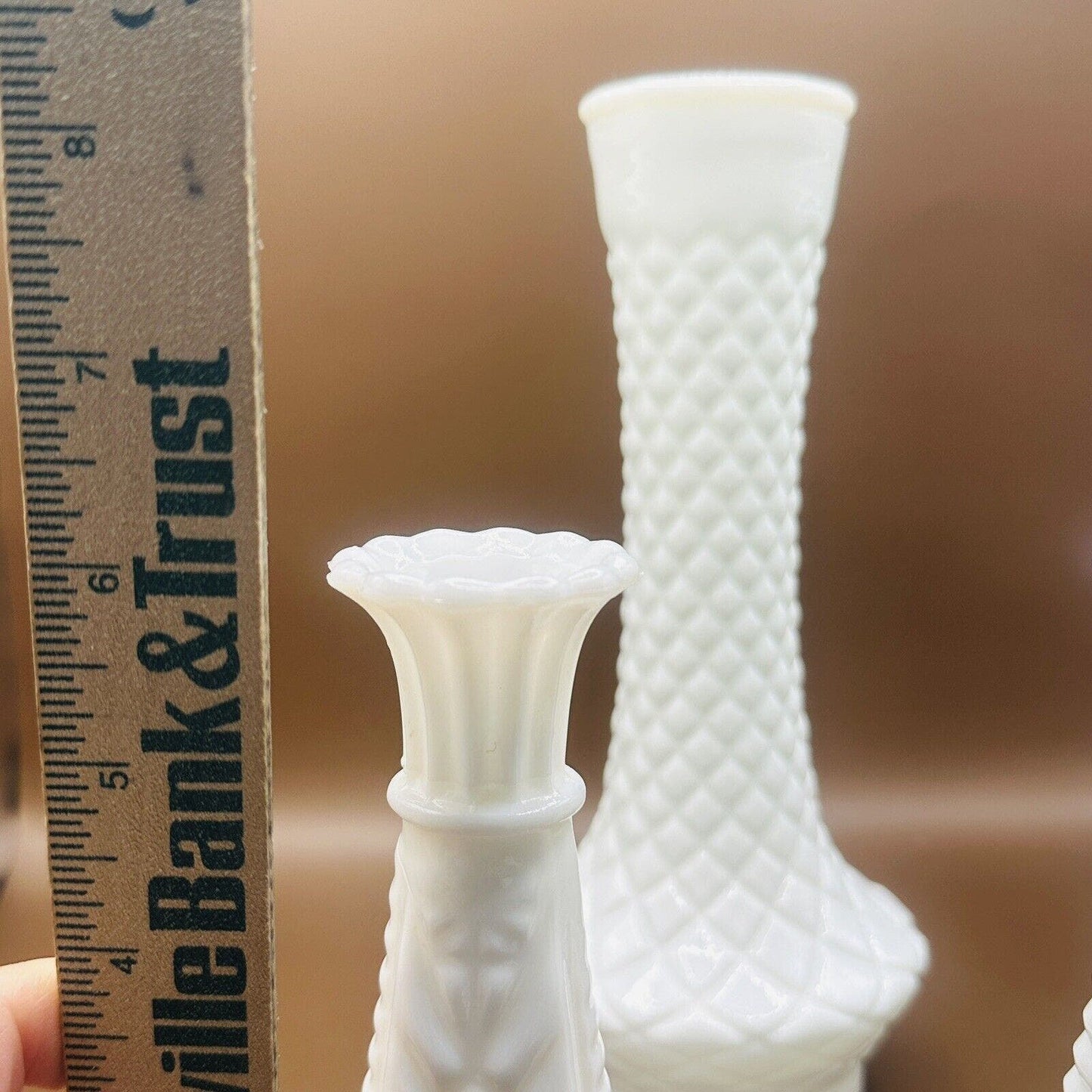 Set Of 3 Milk Glass Vases Various Design