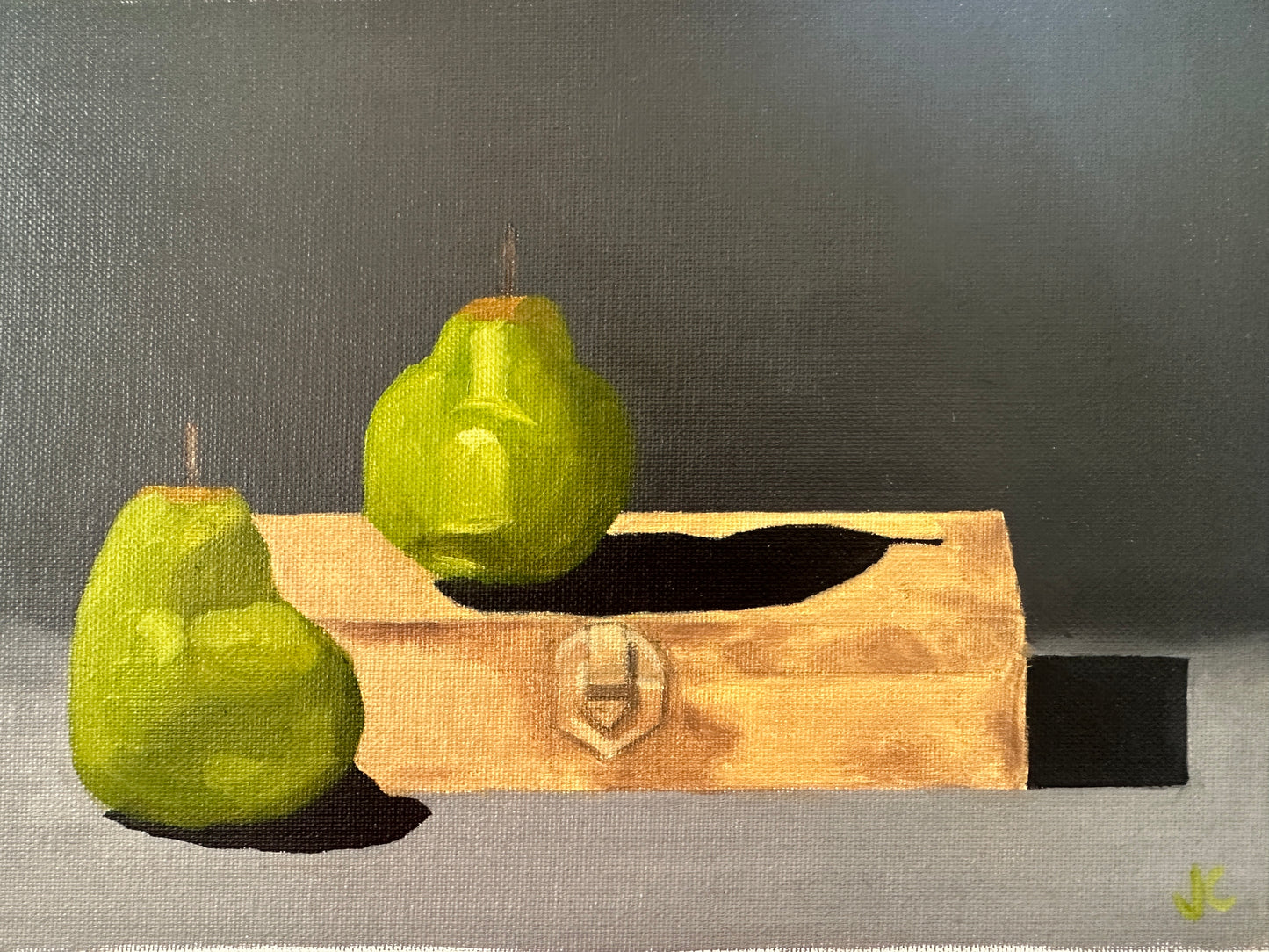 Original oil painting still life of pears