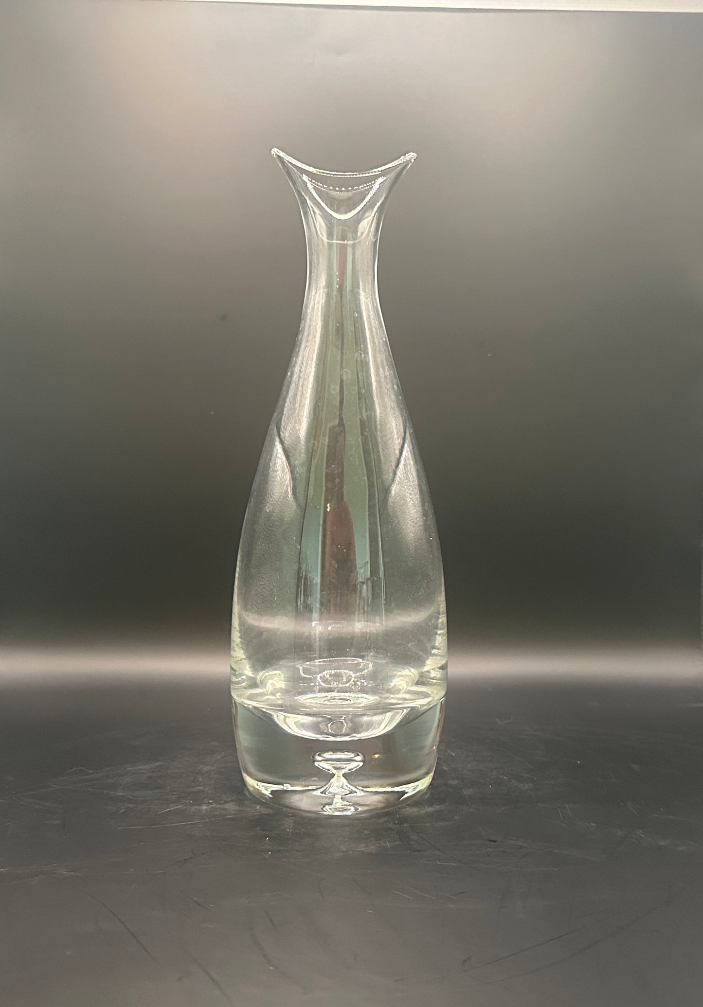 Hand blown art glass clear decanter