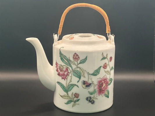 Oriental tea pot with bamboo style handles