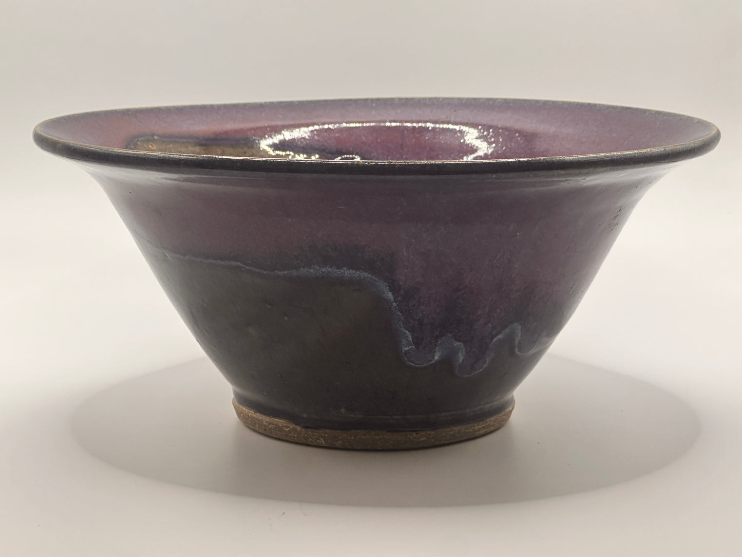 Studio Pottery Glazed Purple Serving Bowl