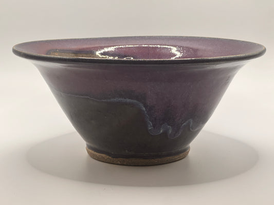 Studio Pottery Glazed Purple Serving Bowl