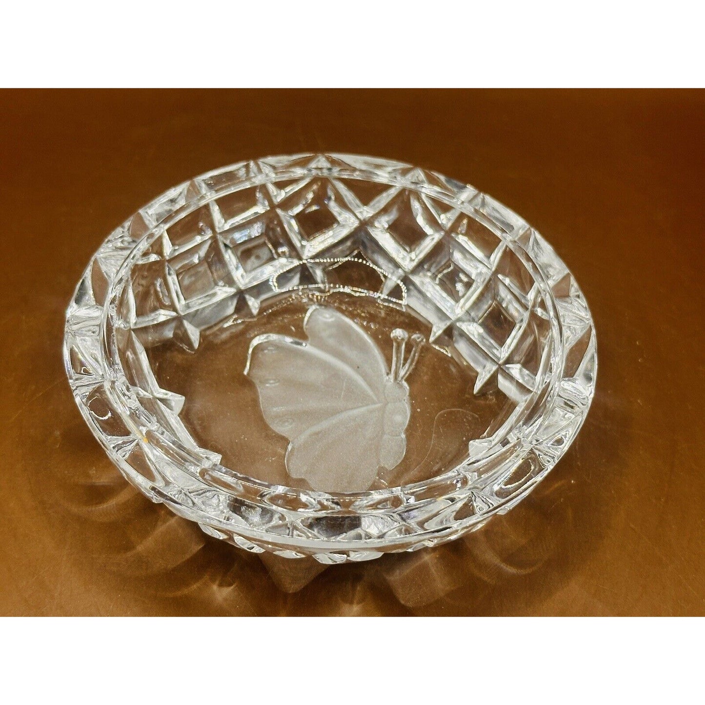 Crystal Cut Butterfly Trinket Dish