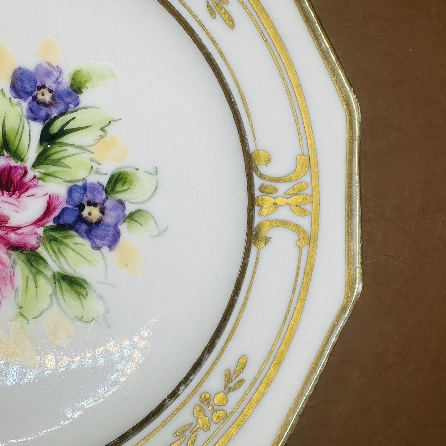 Antique T&V Limoges Plate Hand Painted Tea Roses E. Miler Signed