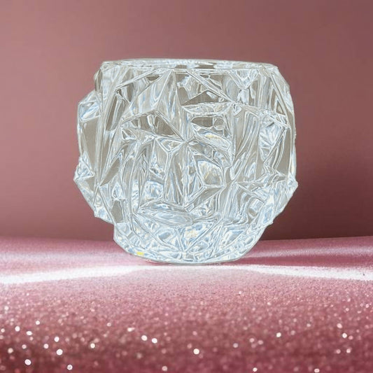 1 (One) TIFFANY & CO ROCK CUT Lead Crystal Votive Candle Holder