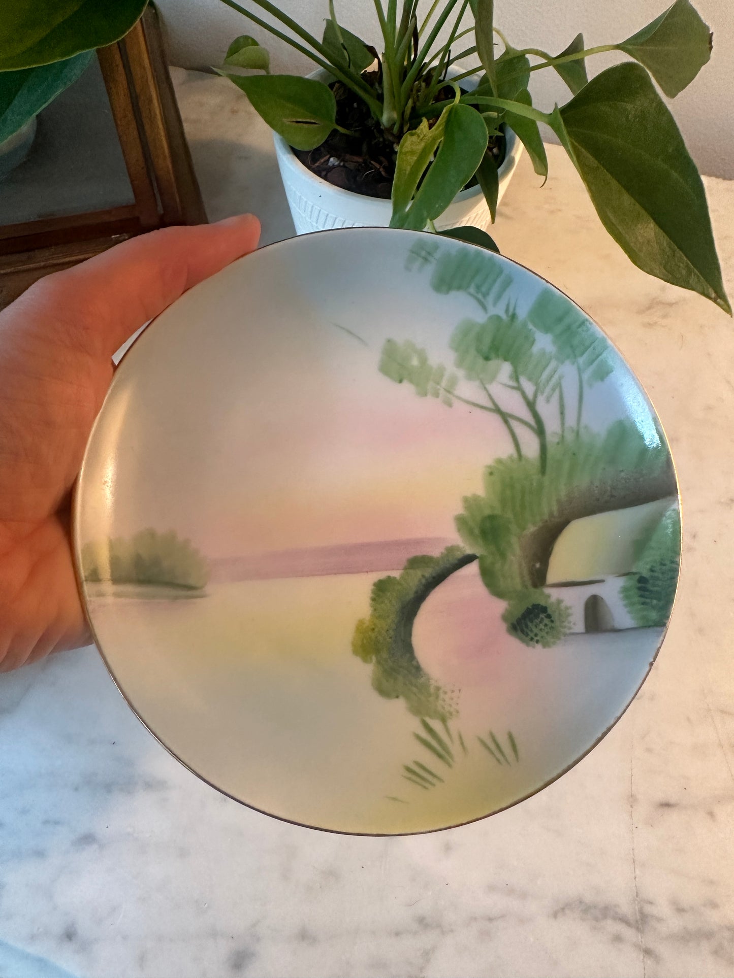 Hand painted Meito Japanese dish