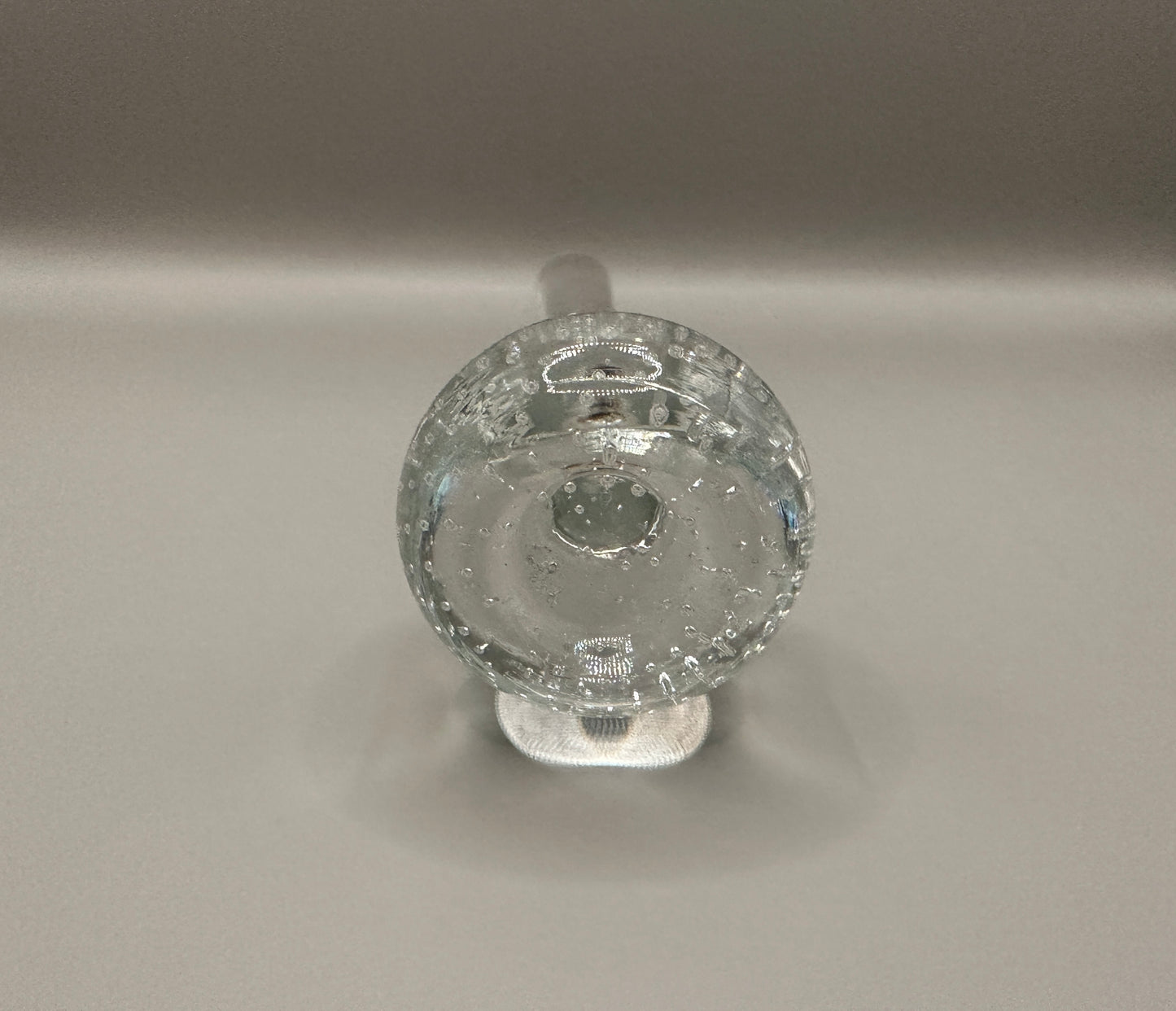 Clear hand blown controlled bubble bud vase