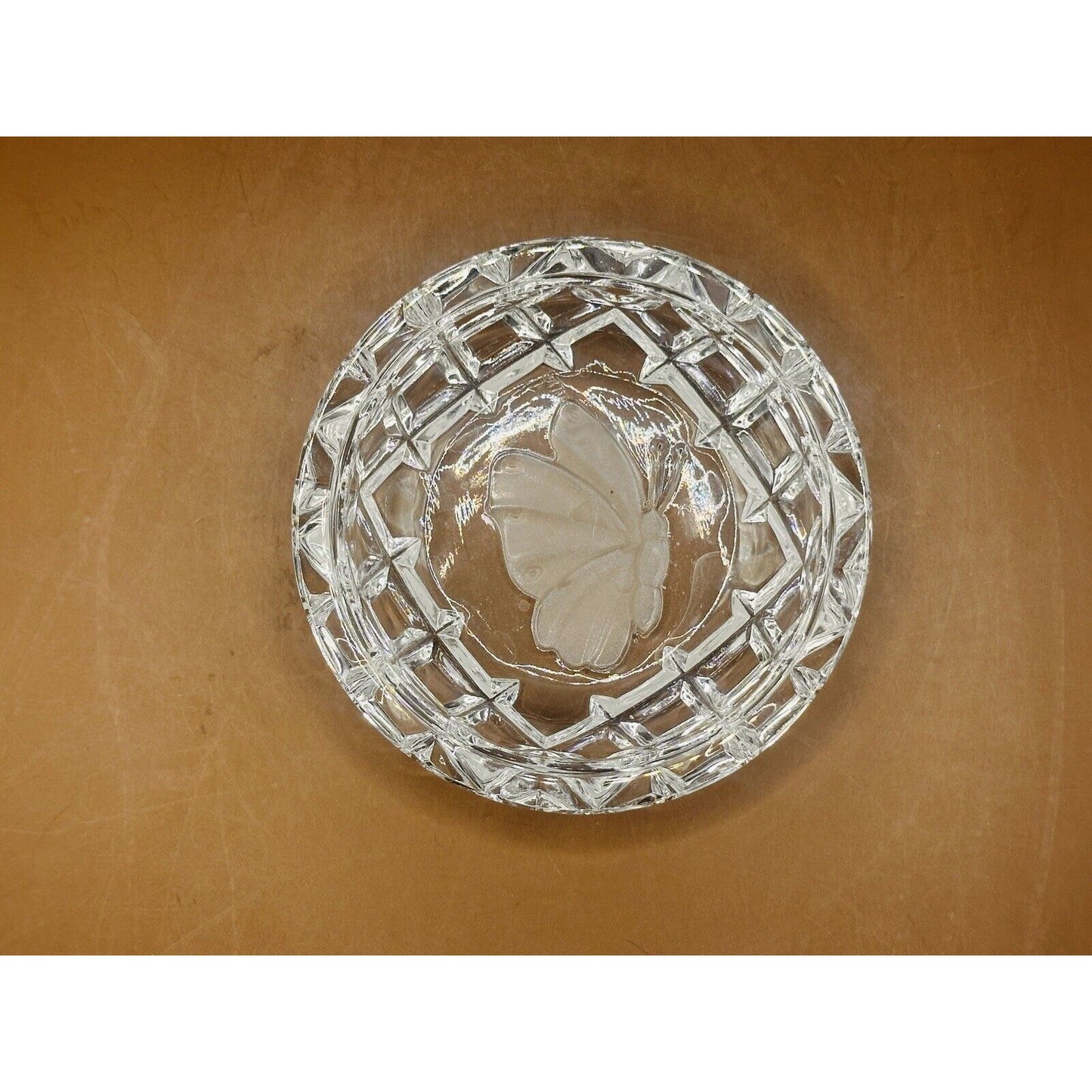 Crystal Cut Butterfly Trinket Dish