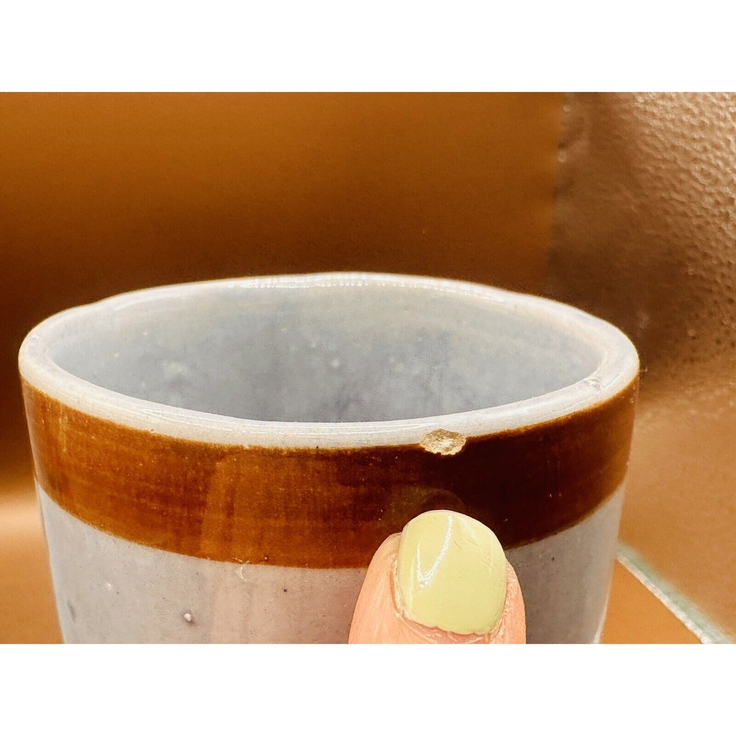 Vintage Mexican Signed Tonala Folk Art Cup Stoneware Bird Butterfly Grey & Rust