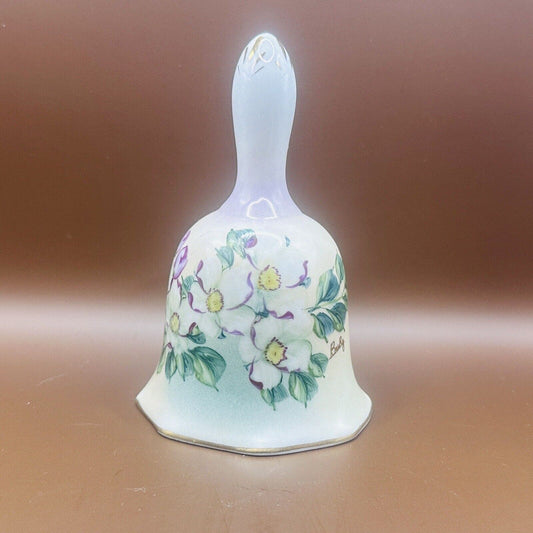 Vintage Porcelain Hand Painted Bell Magnolia Blooms Artist Signed