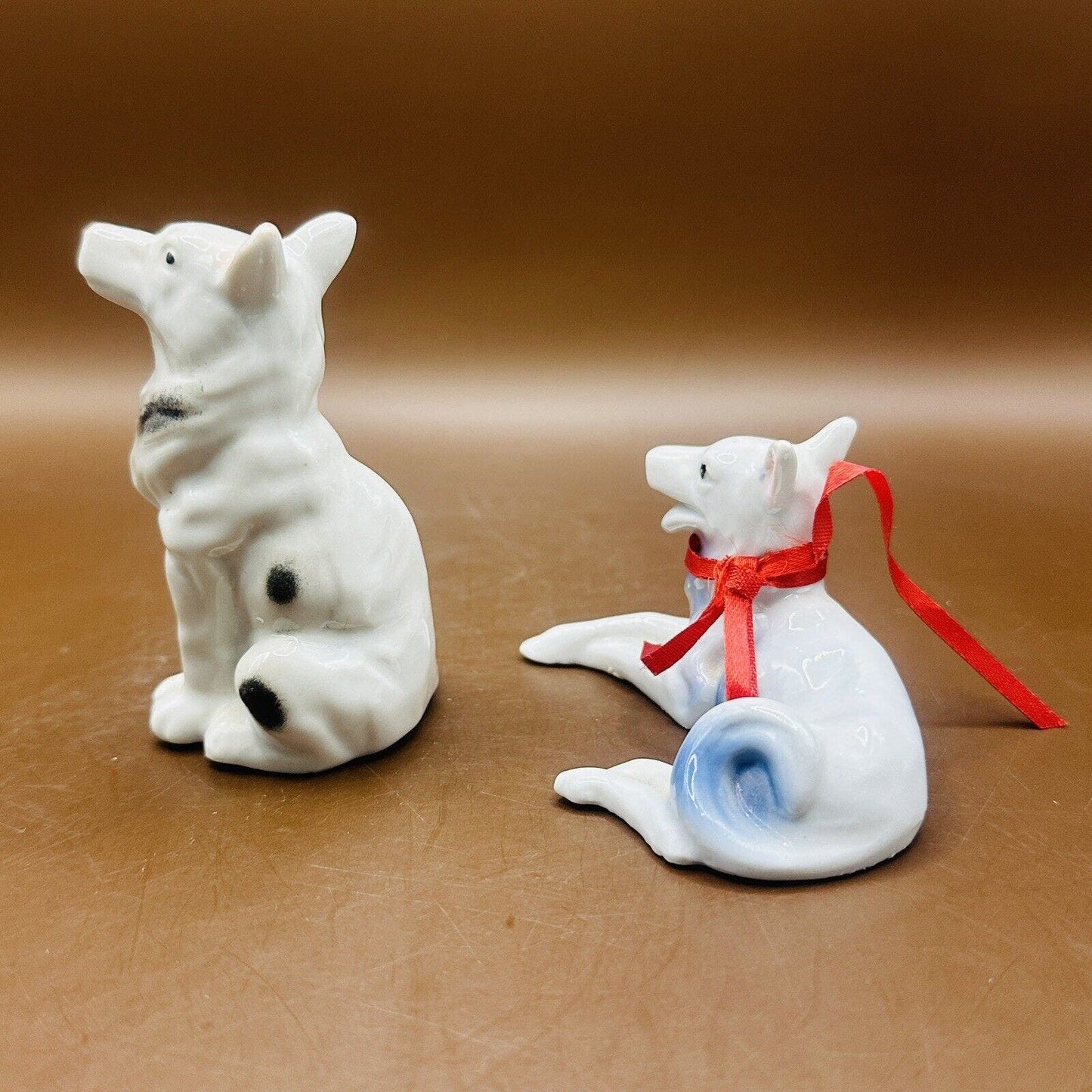 Vintage German Shepherd Figurines Porcelain Set Of 2