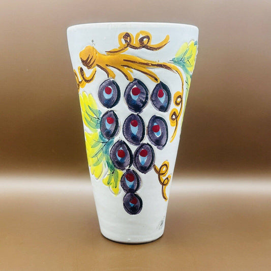 Italian Hand Painted Vase Grapes