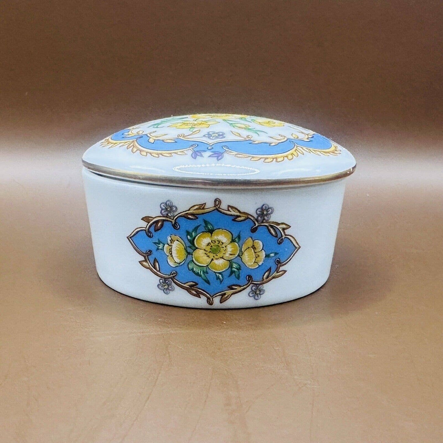 1990 Heritage House Love Songs Porcelain "More" Signed Round Music Trinket Box