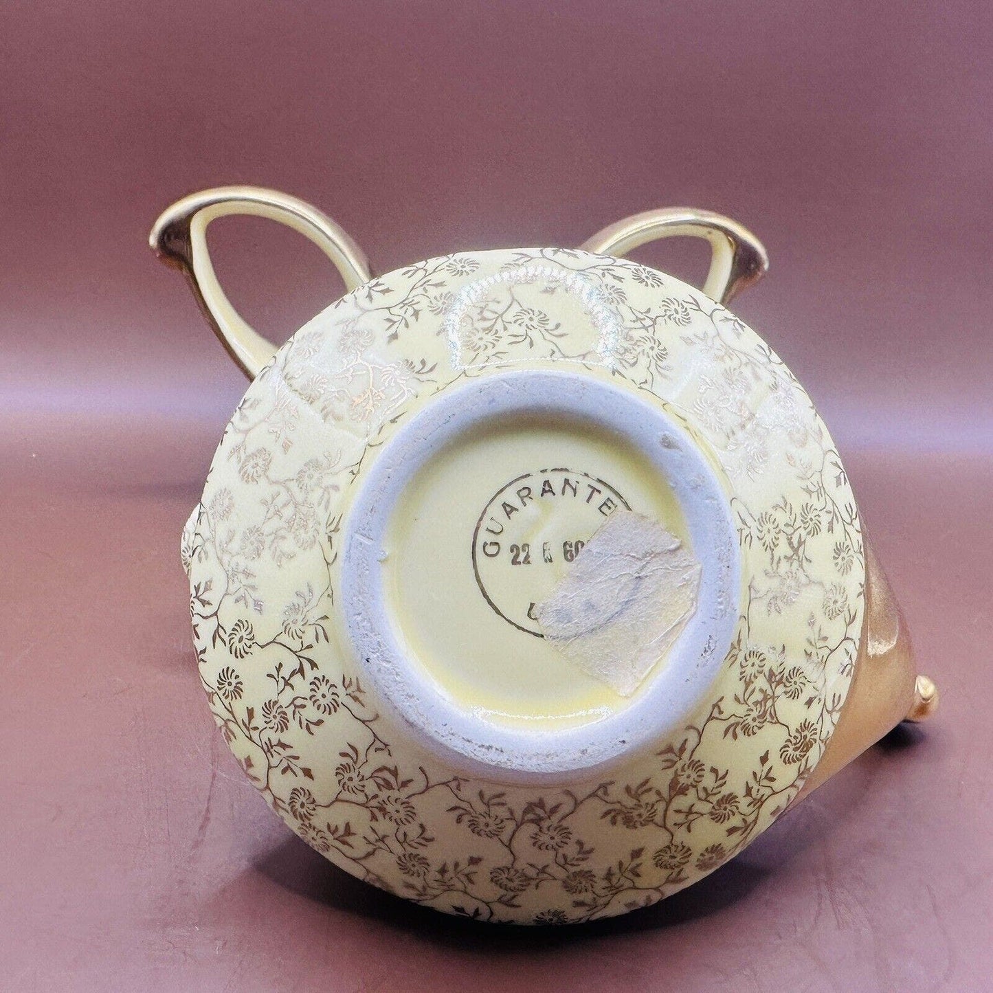 Pearl China Company 22kt Gold Trim Yellow Creamer & sugar Bowl