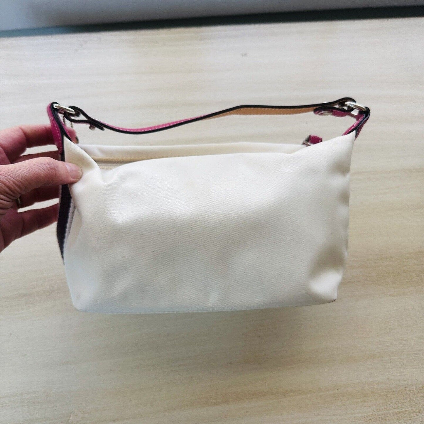 White And Pink Small Coach Handbag