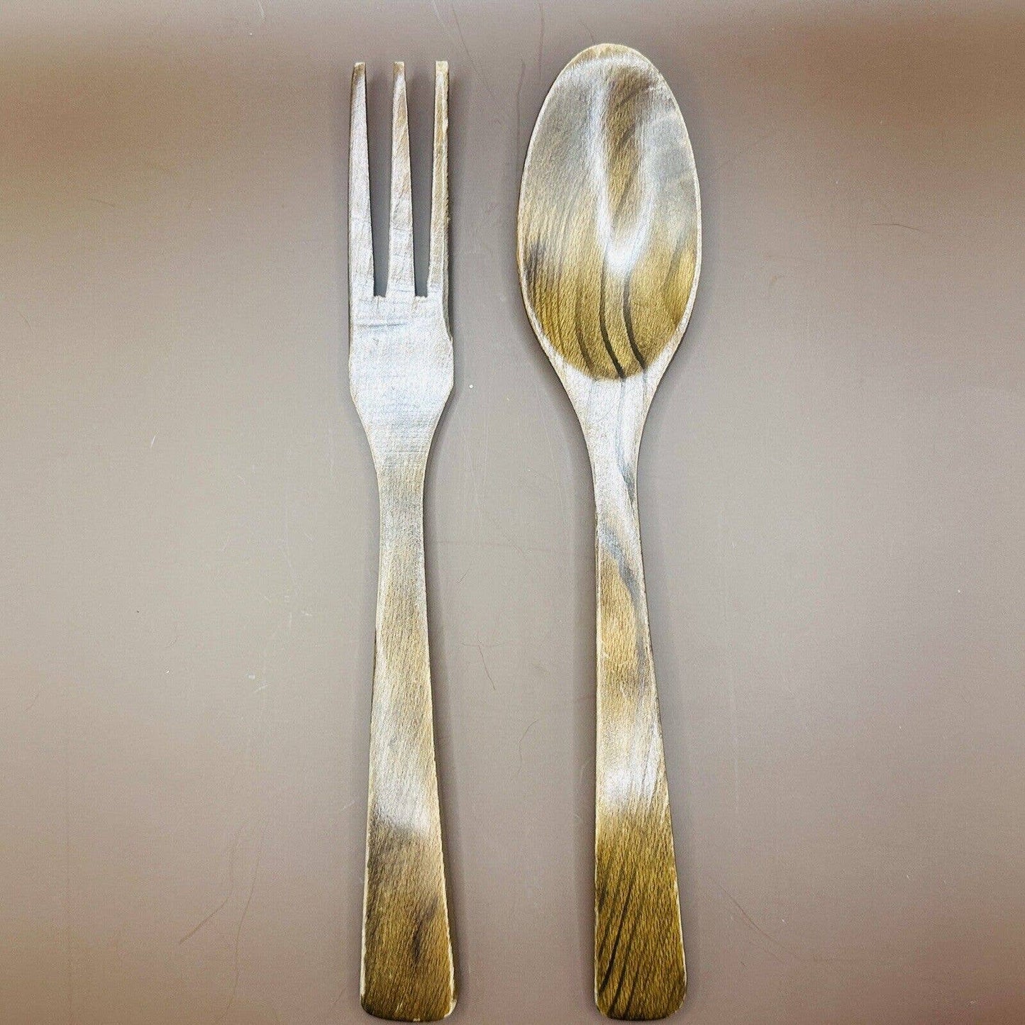 Lightweight Vintage Wooden Salad Fork And Spoon