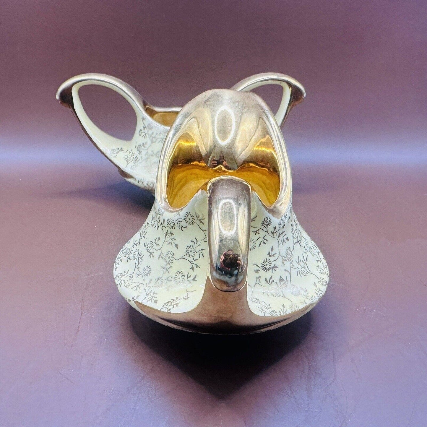 Pearl China Company 22kt Gold Trim Yellow Creamer & sugar Bowl