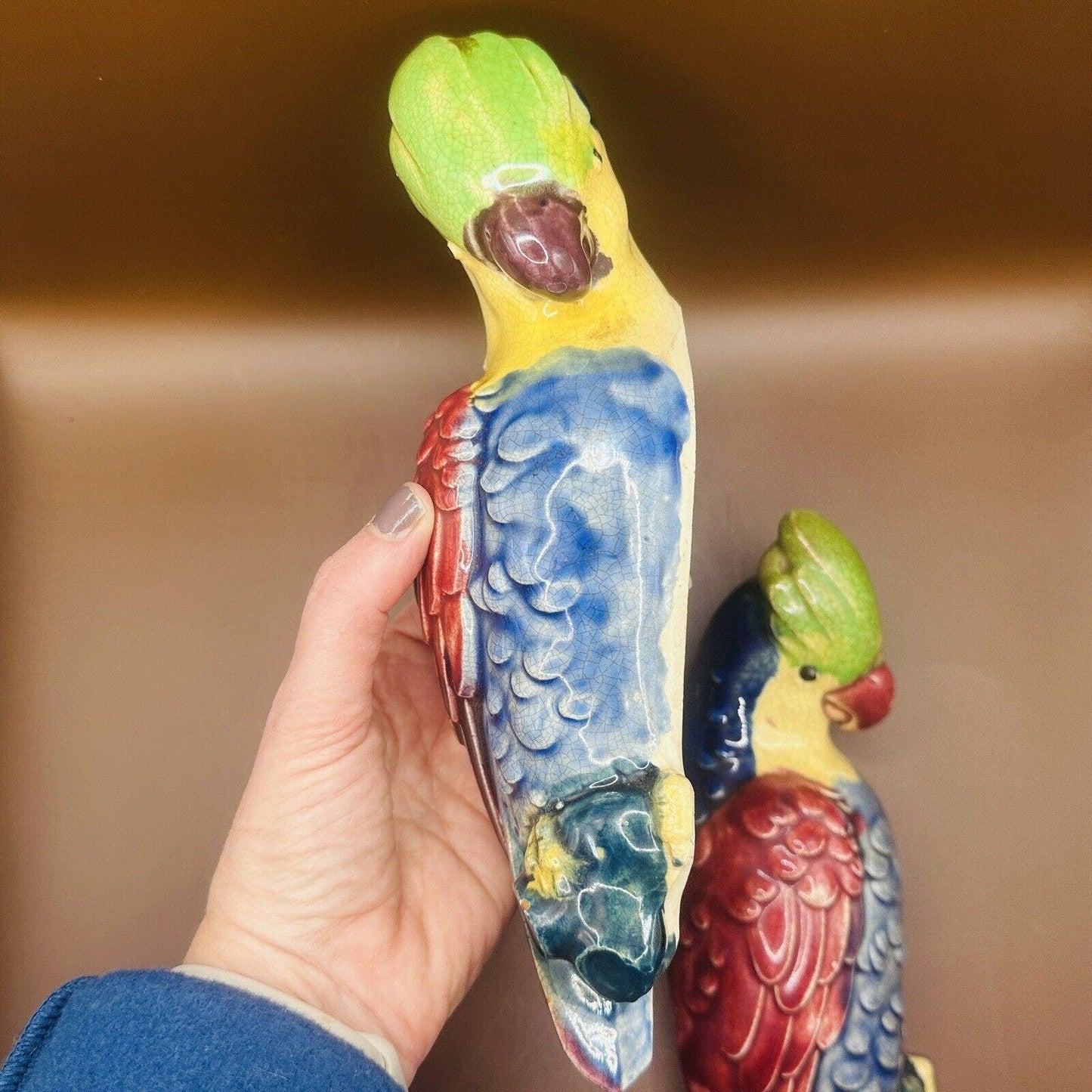 Vintage Style Parrot Bird Wall Pocket Vase