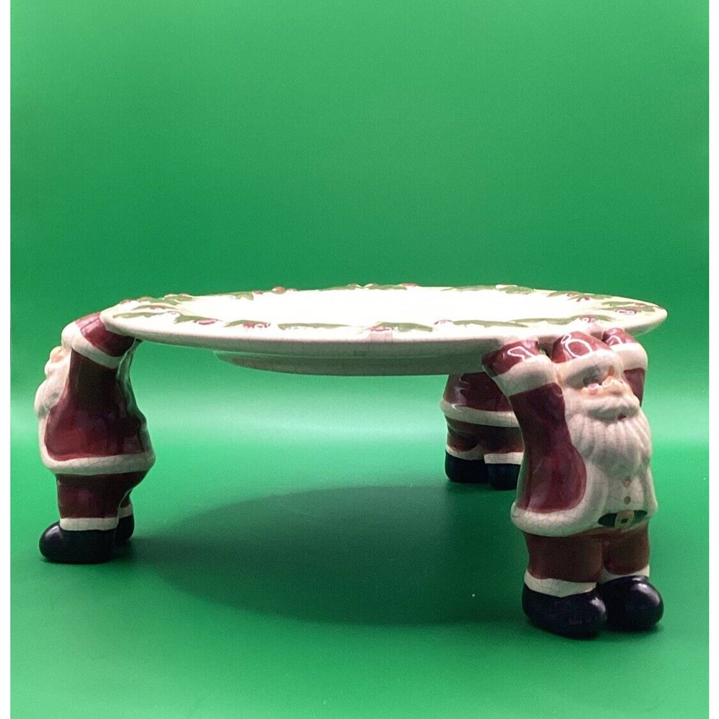 Christmas Holiday Decoration Santa Clause Candle Holder Cake Plate