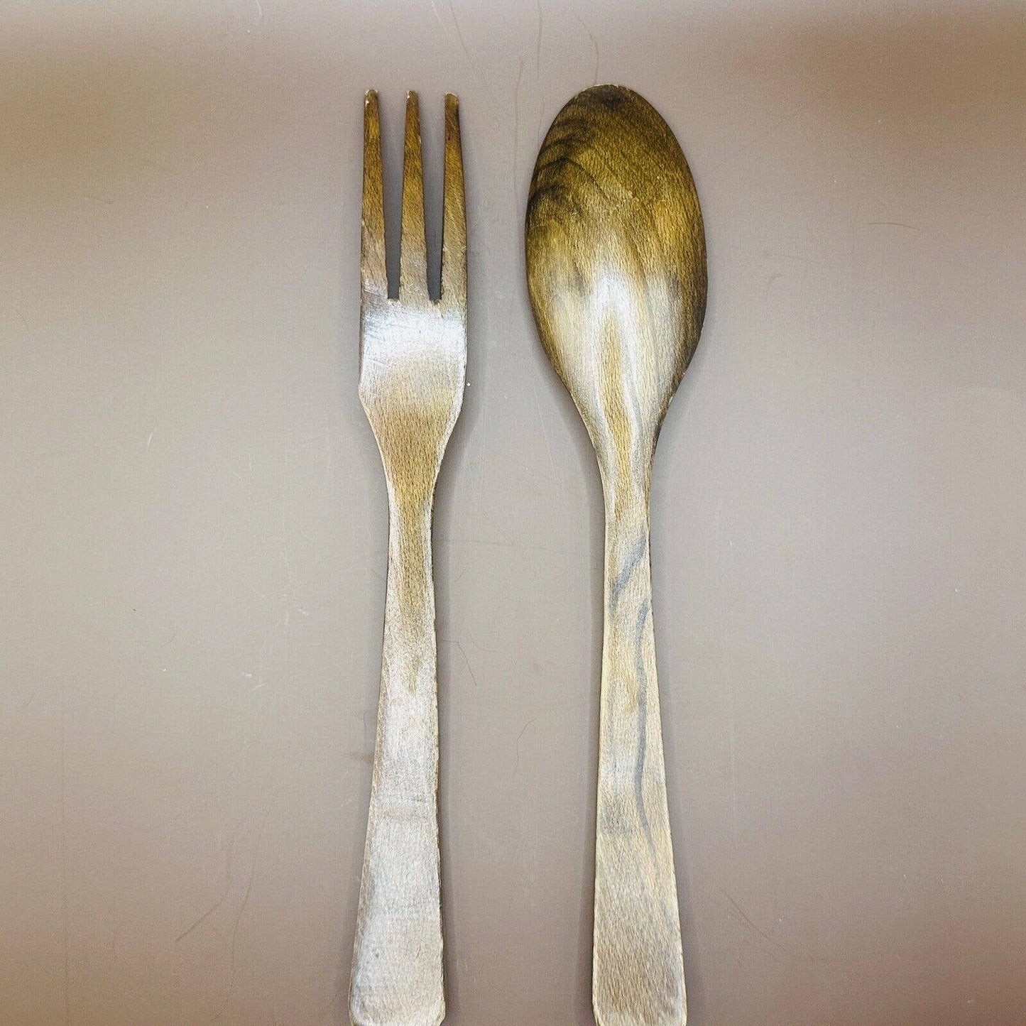 Lightweight Vintage Wooden Salad Fork And Spoon