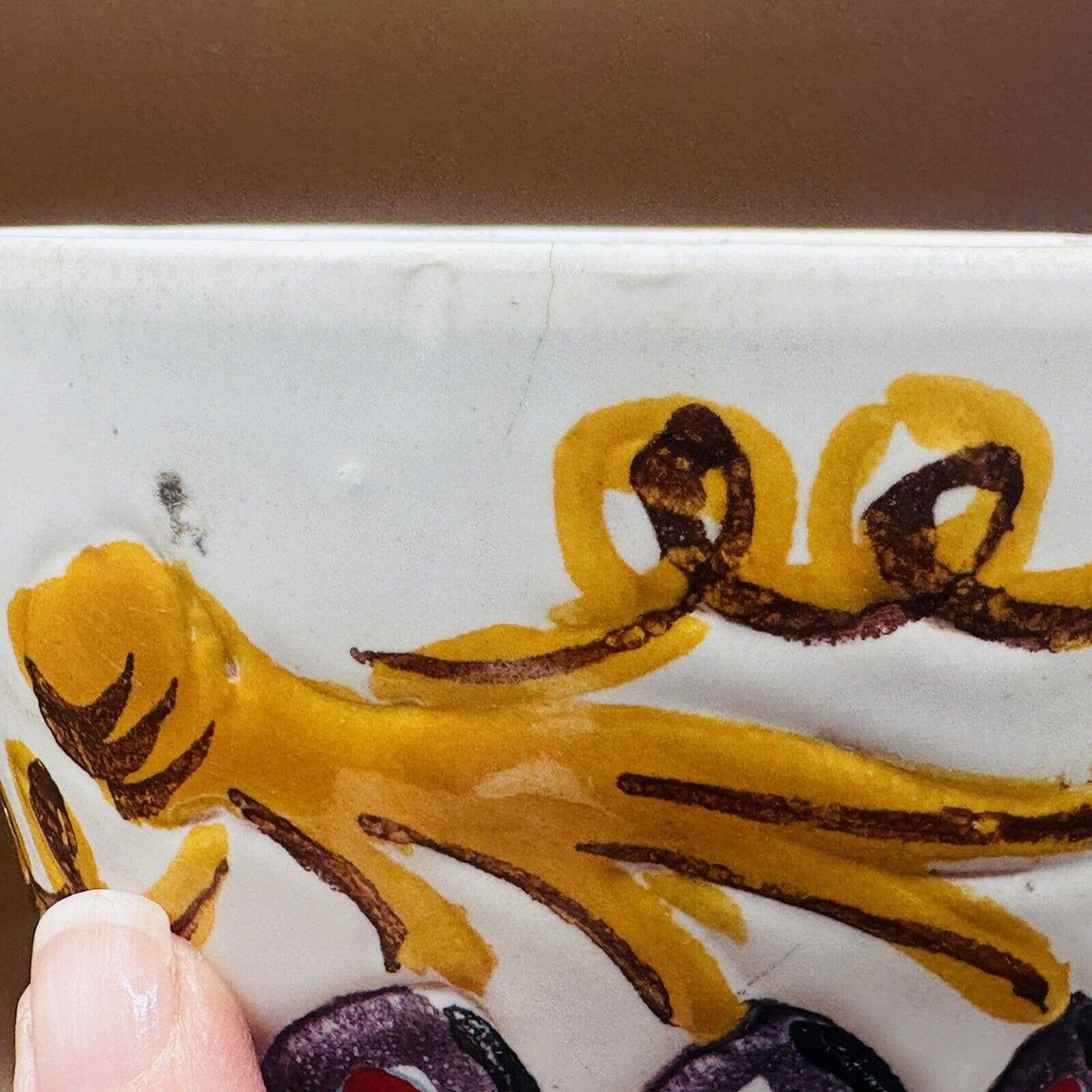 Italian Hand Painted Vase Grapes