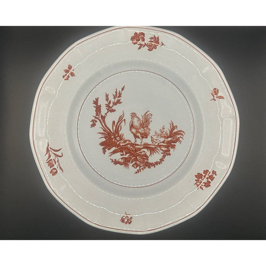 Wedgwood Chantecler Dinner Plates Bone China White with Red French Country