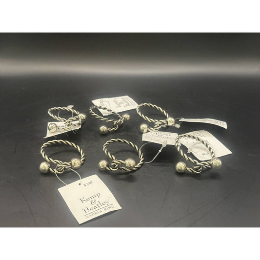 Silver Tone Napkin Ring Twist Brand New set of 6