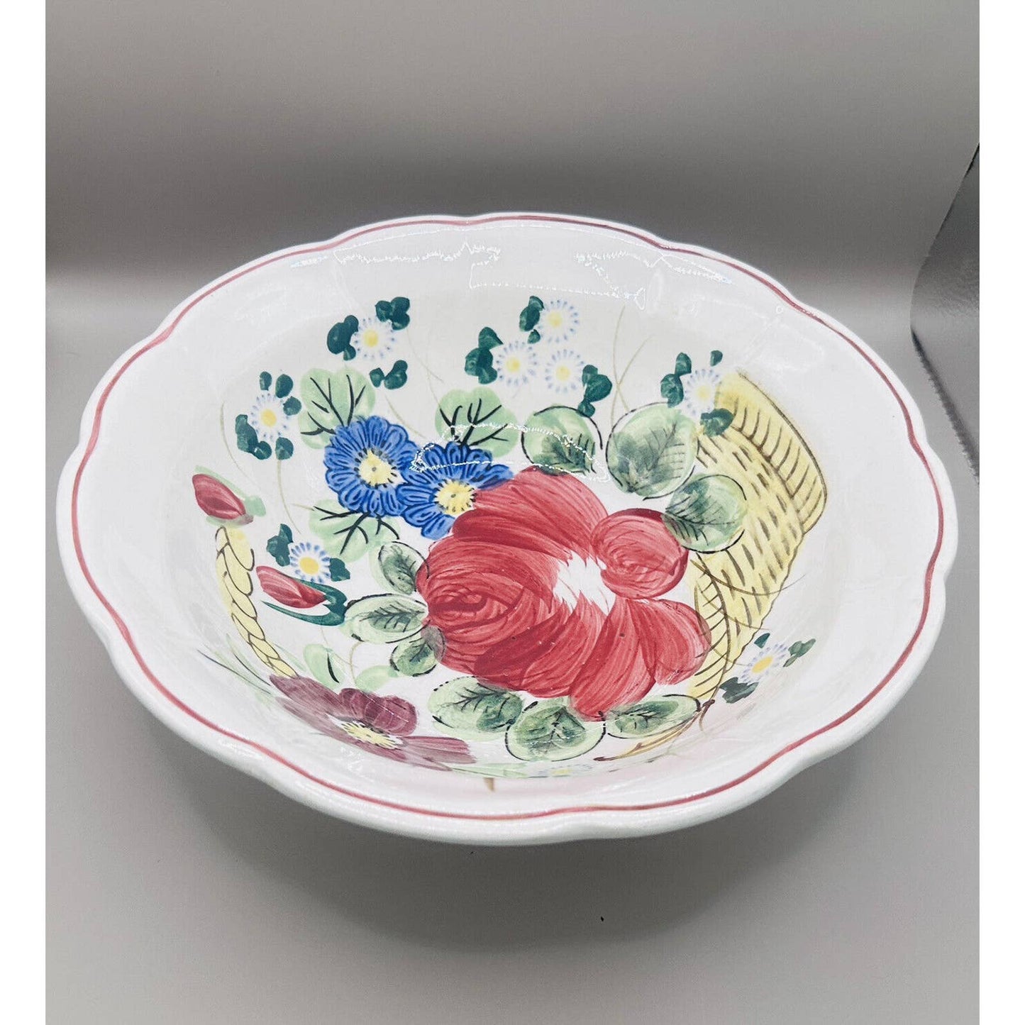 Serving Bowl Vintage Hand painted