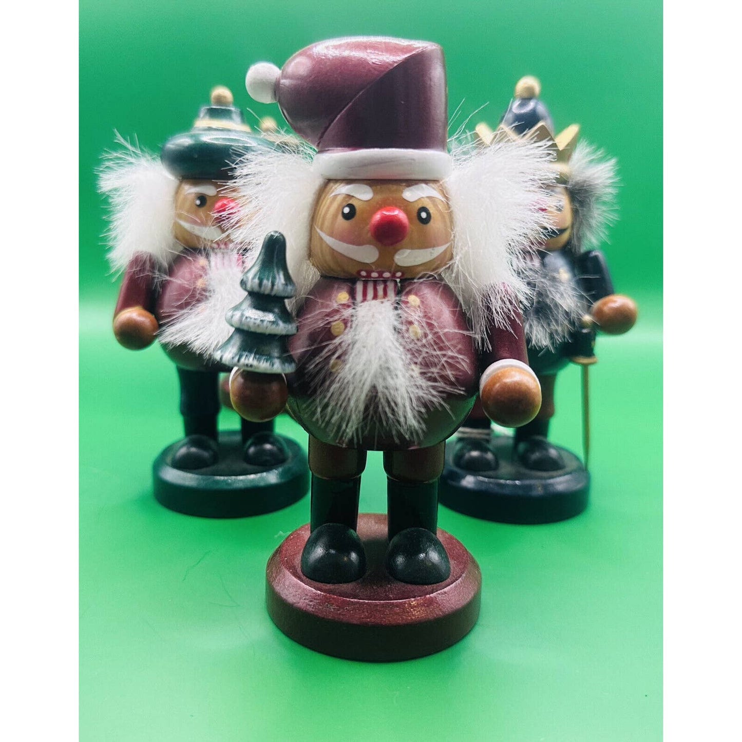 Christmas Nutracker Wood Soldiers Set of 4 Holiday Decorations Santa Nutcracker