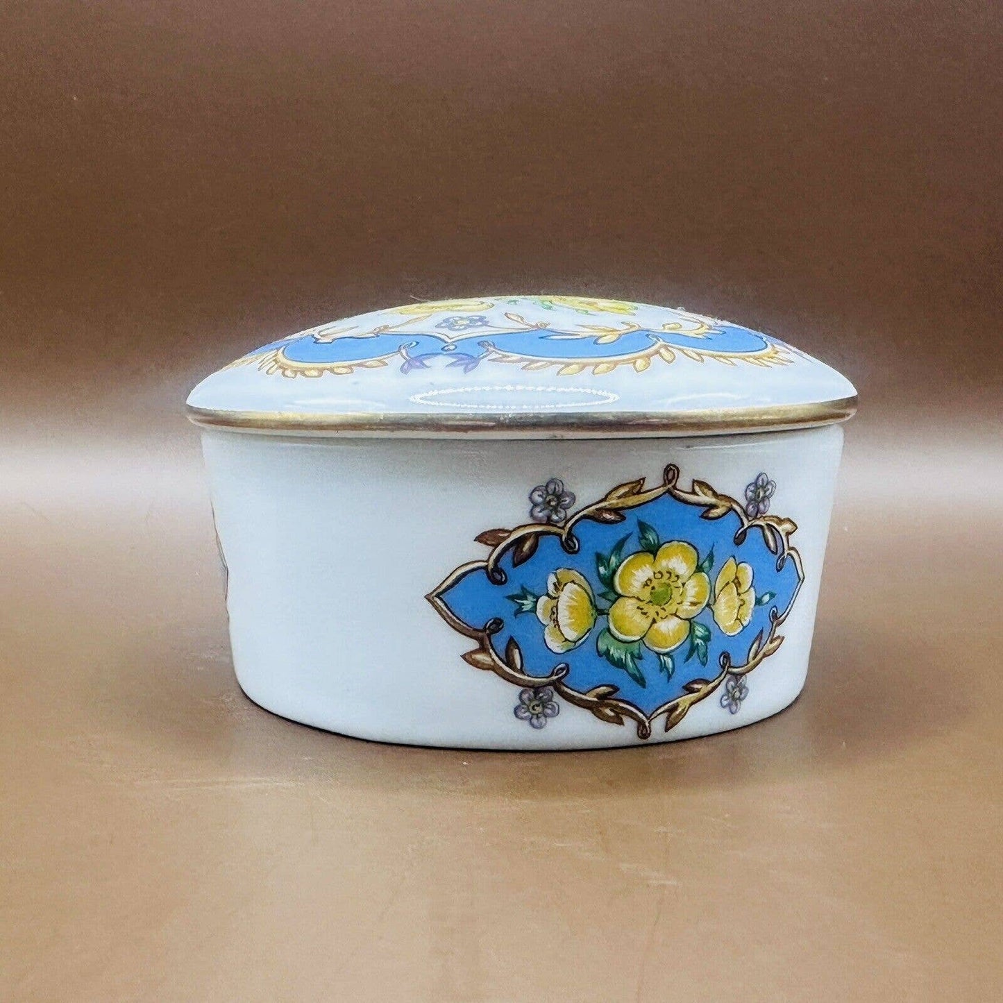 1990 Heritage House Love Songs Porcelain "More" Signed Round Music Trinket Box