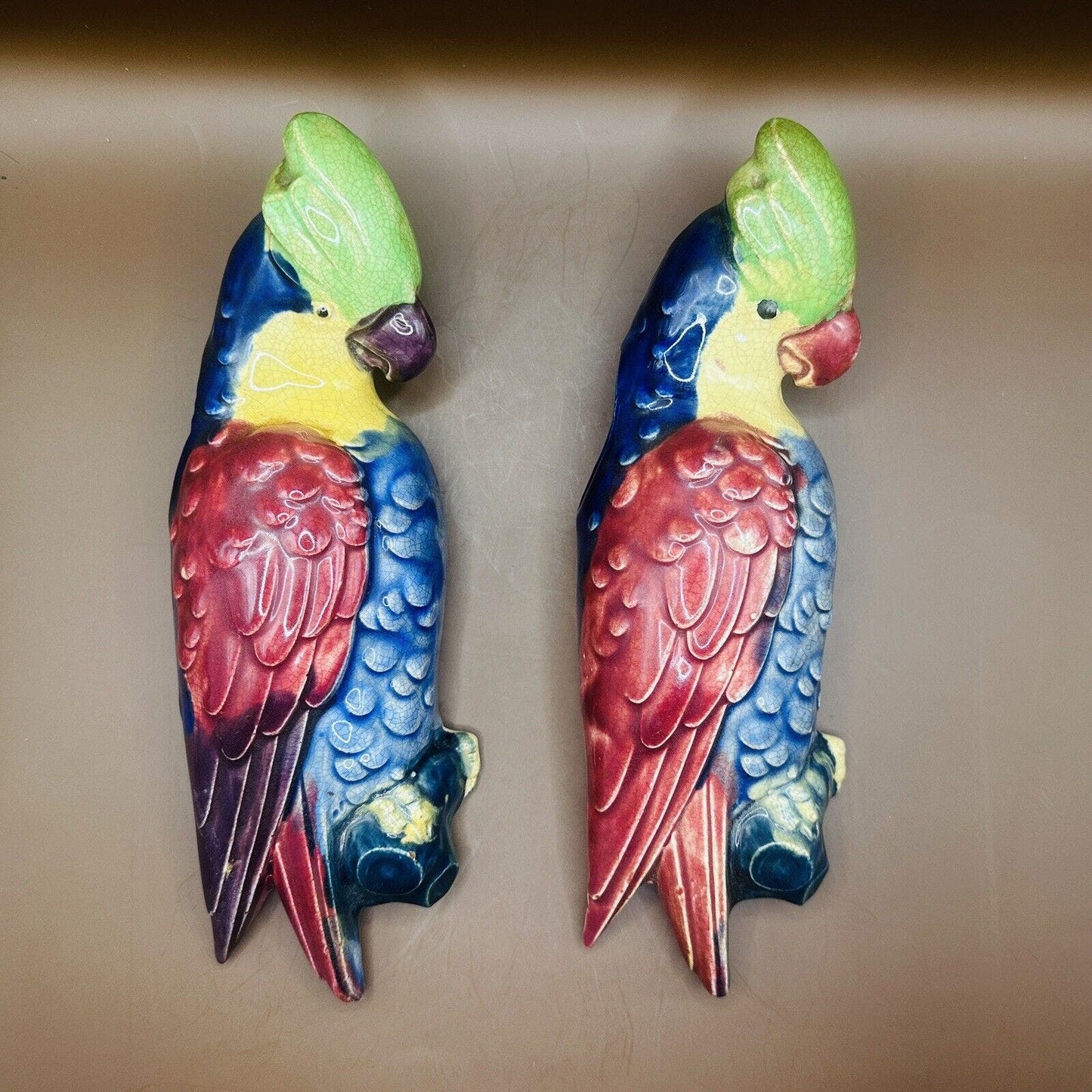 Vintage Style Parrot Bird Wall Pocket Vase