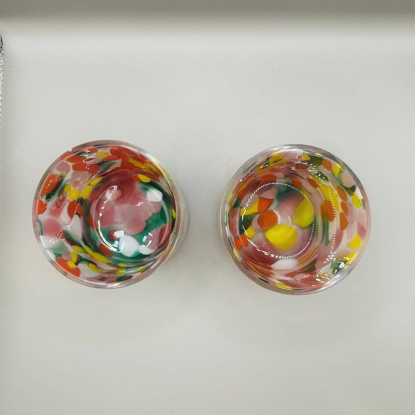 Candle Handmade Hand Blown Glass Votive Luminara Art Glass Set Of 2