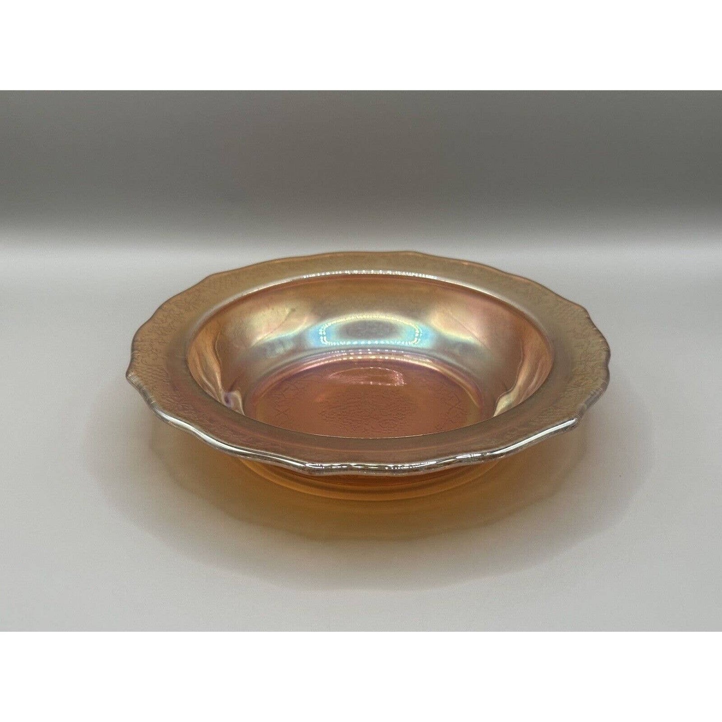 Vintage Glass Dish Carnival Glass Bowl Orange