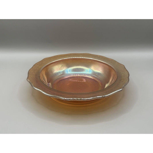 Vintage Glass Dish Carnival Glass Bowl Orange