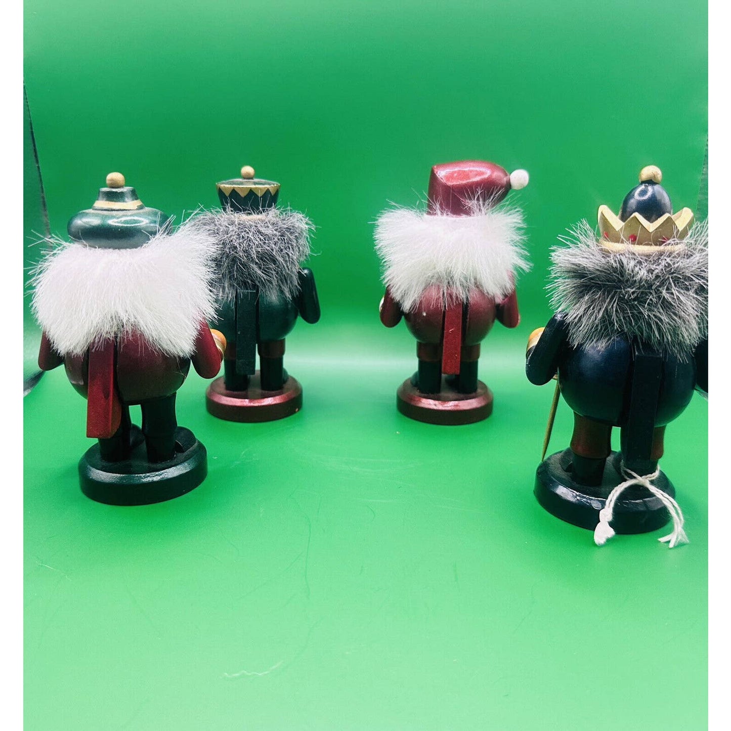 Christmas Nutracker Wood Soldiers Set of 4 Holiday Decorations Santa Nutcracker